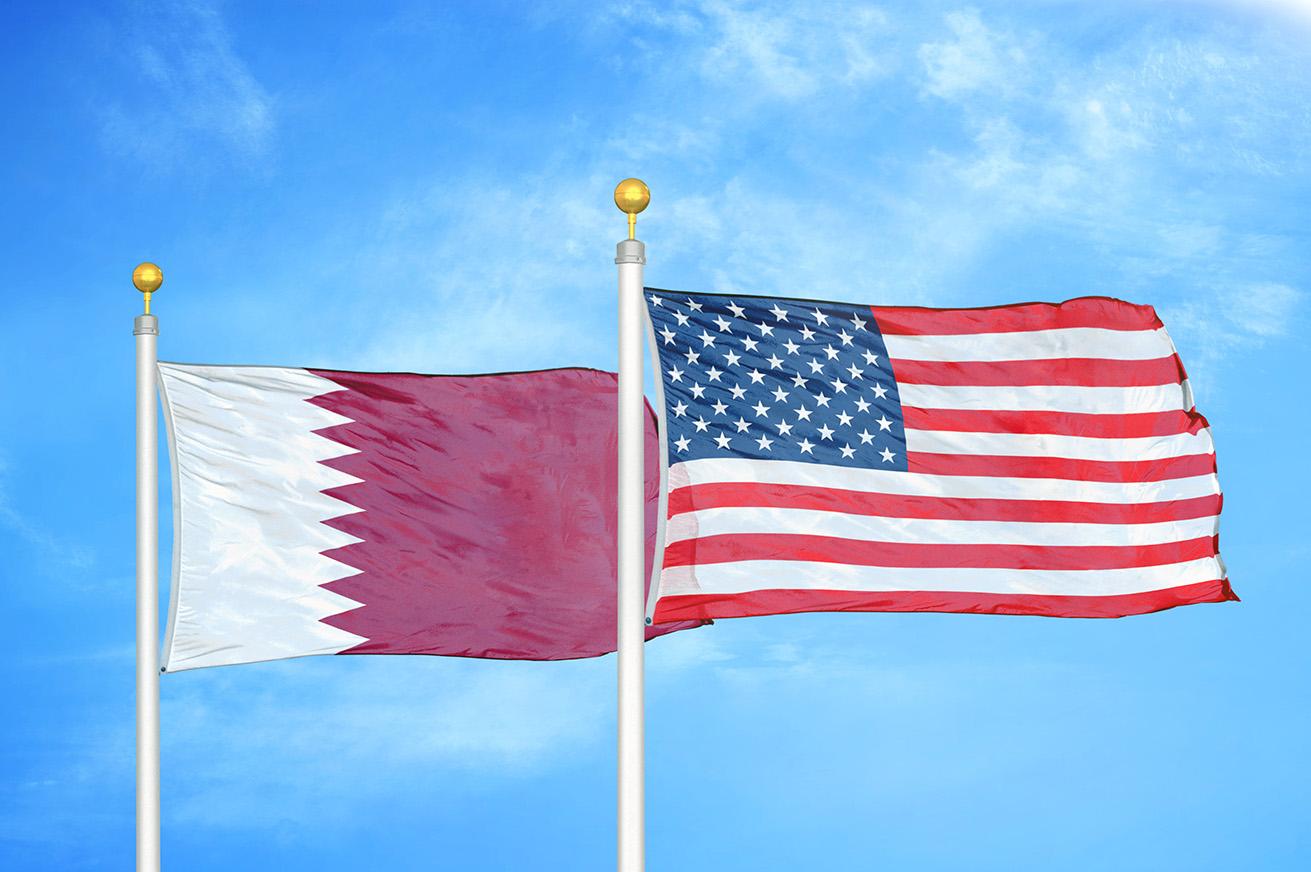 United States and Qatar flags